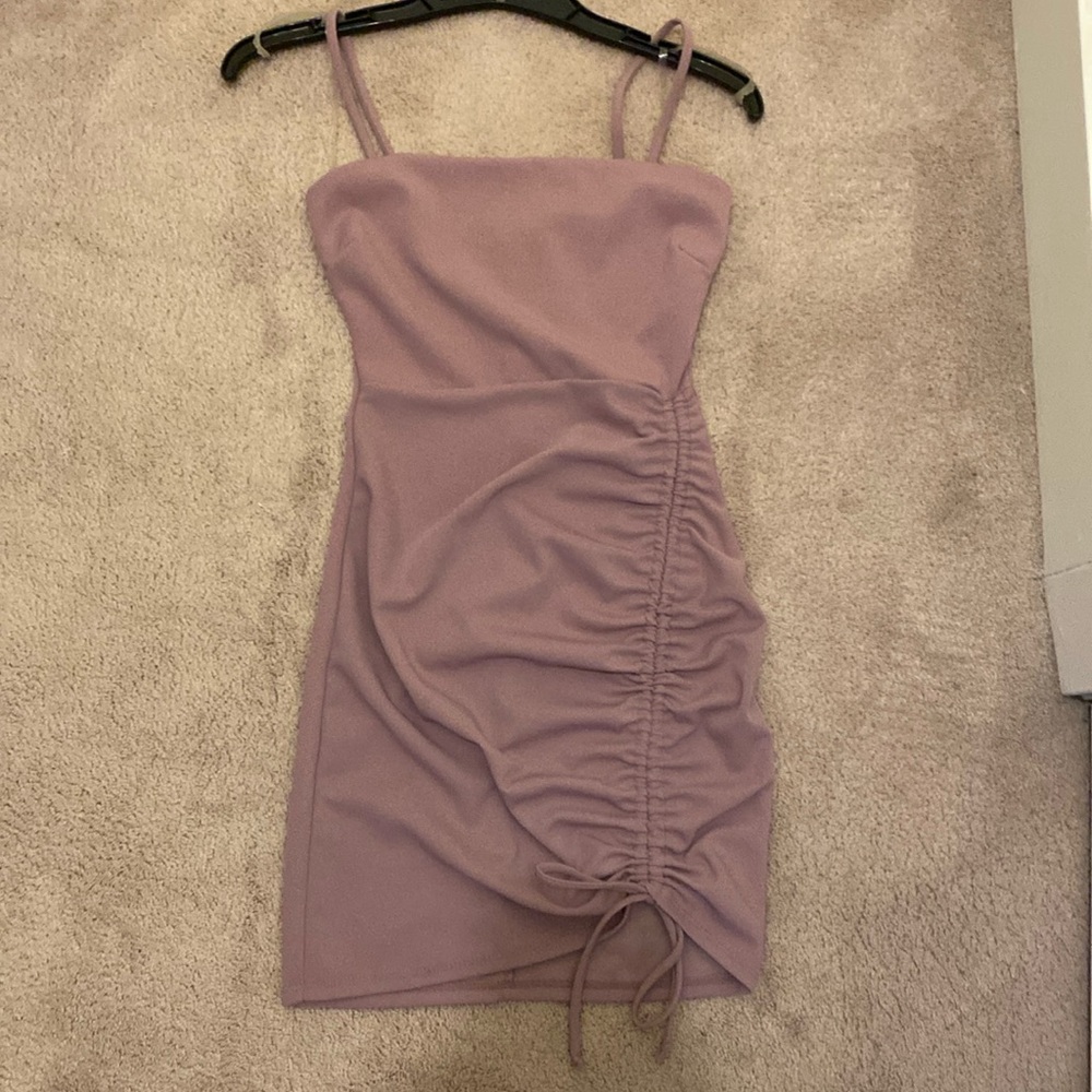 Windsor side cinch light purple minidress, perfect for homecoming